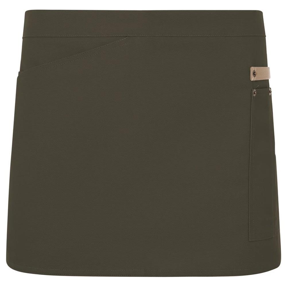 grembiule velilla corto canvas bicolor cod 404221b verde oliva/beige sabbia