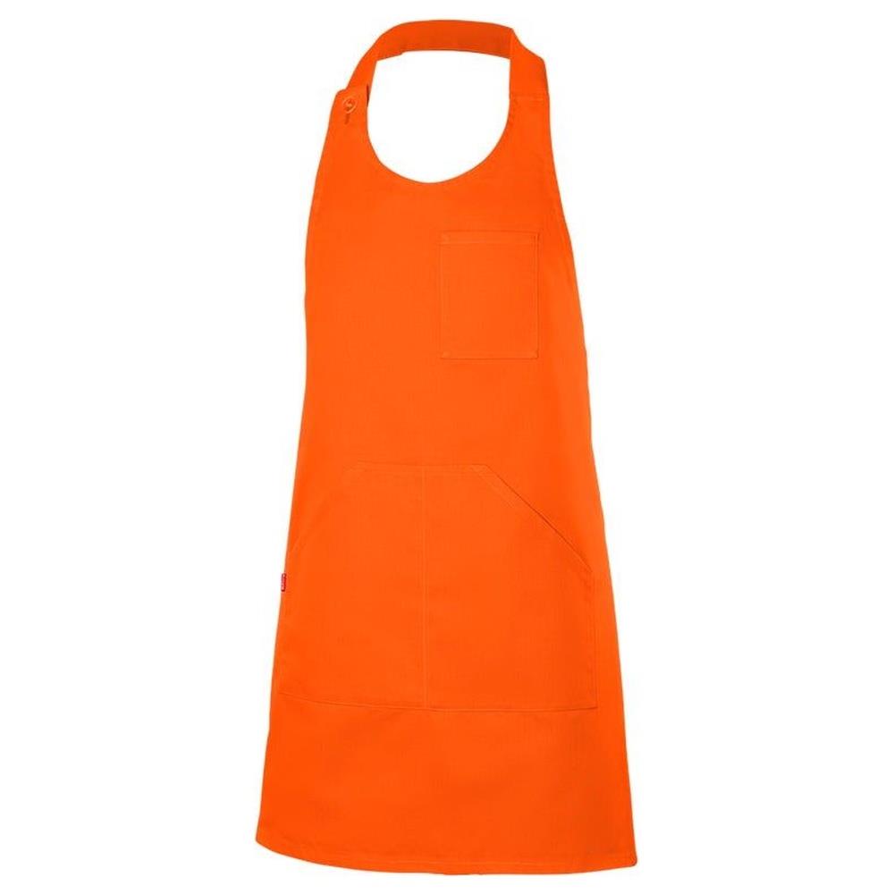 grembiule velilla corto con pettorina e bottoni cod 404212 arancio fluo