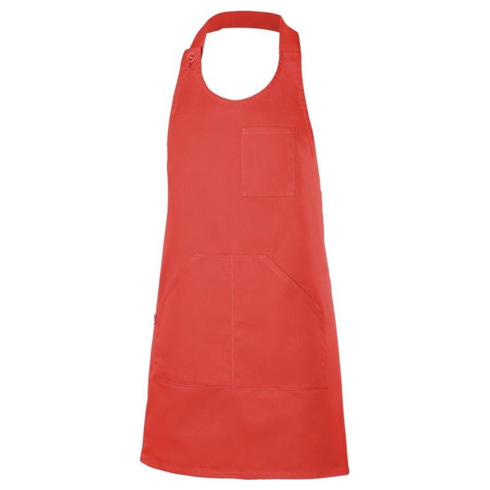 grembiule velilla corto con pettorina e bottoni cod 404212 rosso corallo
