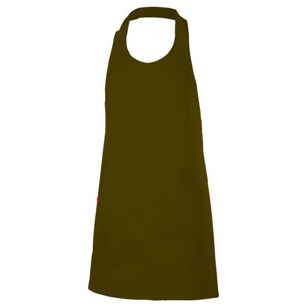 grembiule velilla corto con pettorina e bottoni cod 404212 verde militare