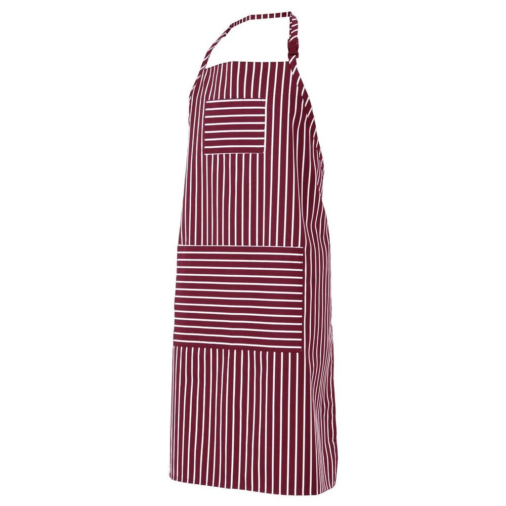 grembiule velilla gessato con pettorina e tasca cod pimenton gessato bordeaux