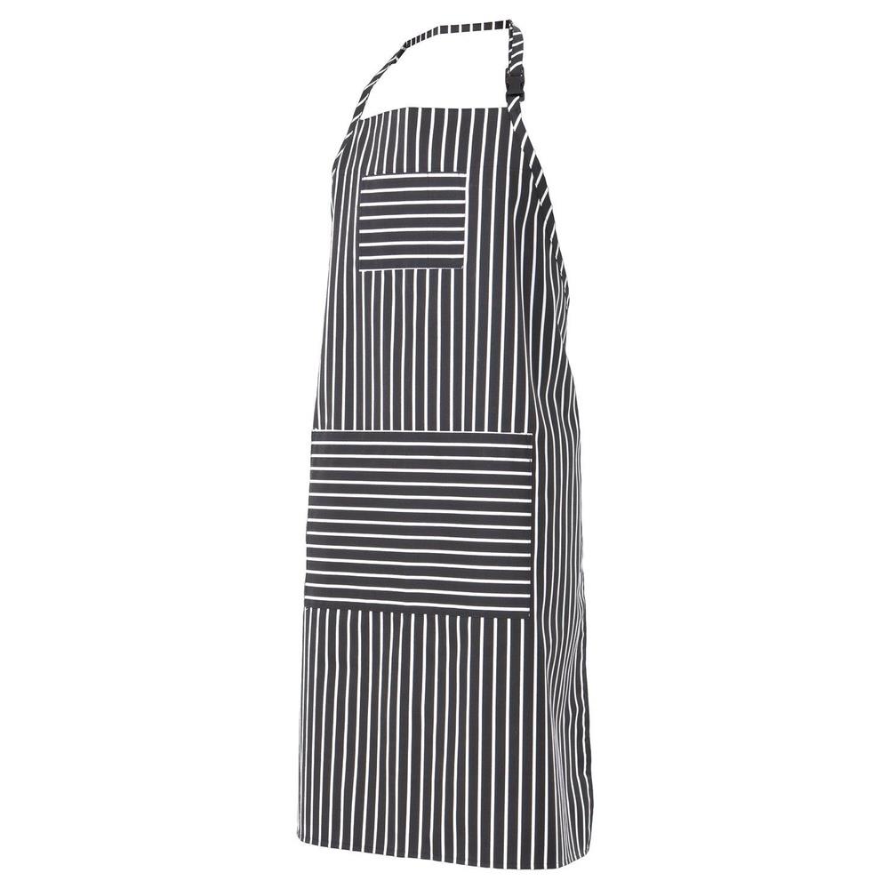 grembiule velilla gessato con pettorina e tasca cod pimenton gessato nero