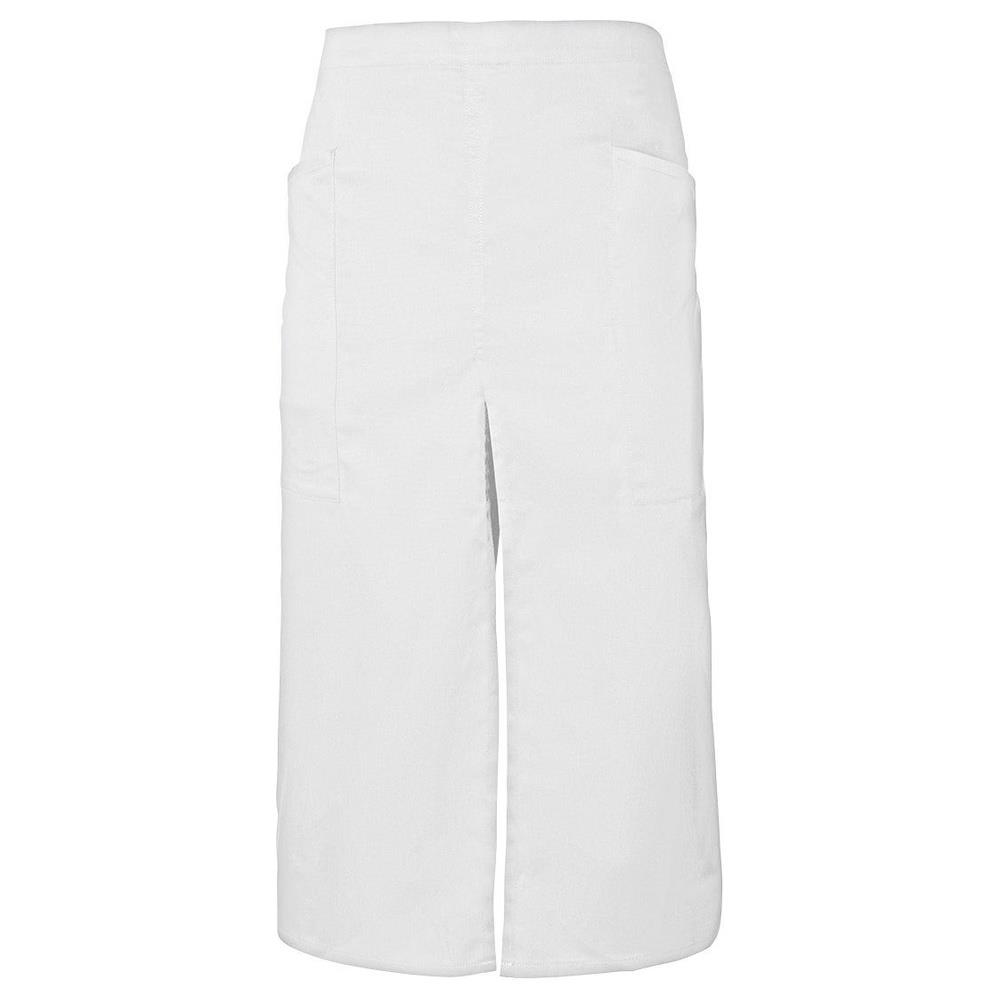 grembiule velilla lungo con spacco e tasche cod 404209 bianco