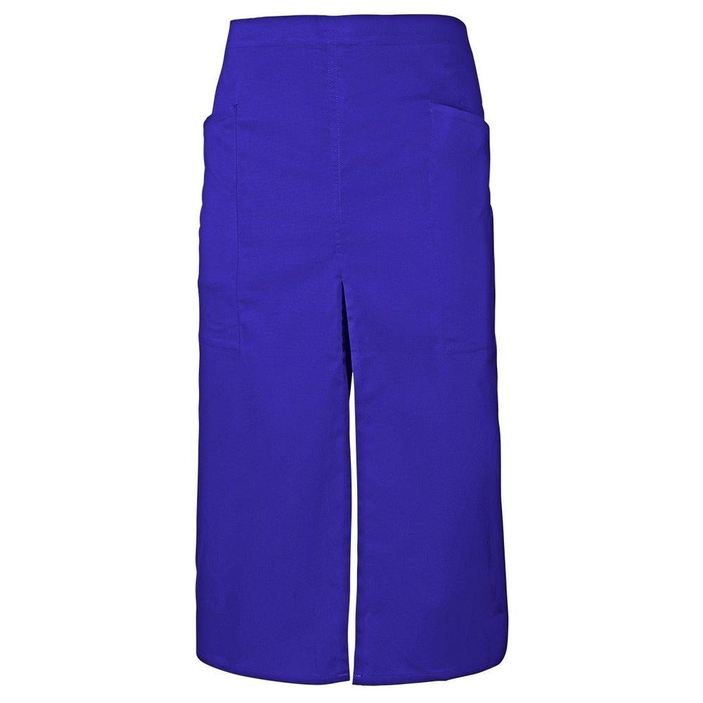 grembiule velilla lungo con spacco e tasche cod 404209 blu oltremare