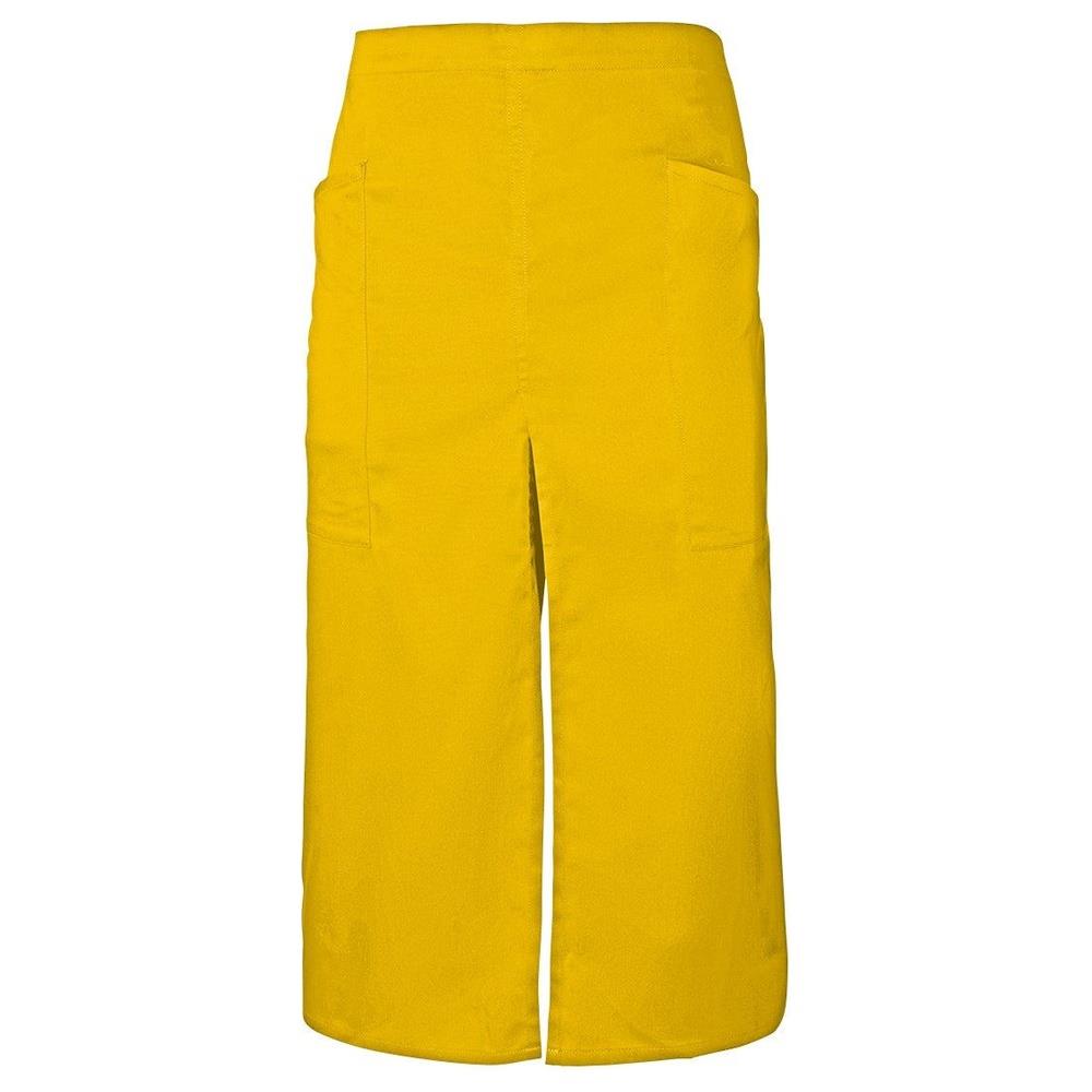 grembiule velilla lungo con spacco e tasche cod 404209 giallo