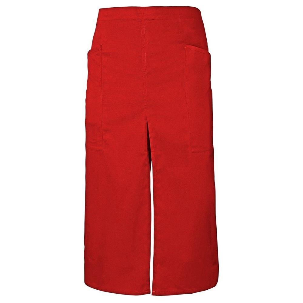 grembiule velilla lungo con spacco e tasche cod 404209 rosso corallo