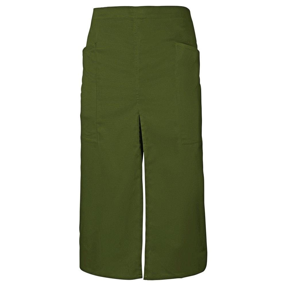 grembiule velilla lungo con spacco e tasche cod 404209 verde militare