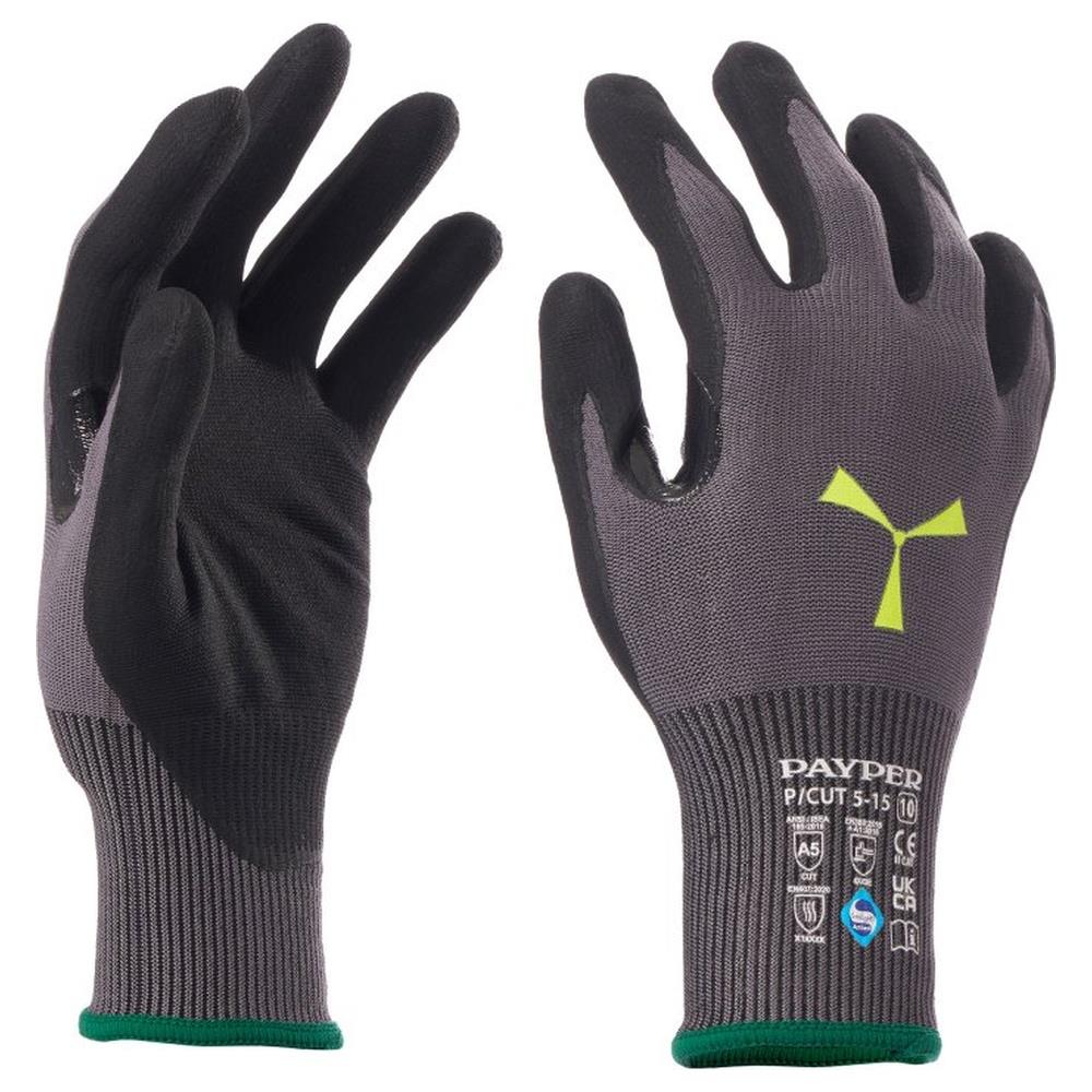 guanti antitaglio payper p-cut 5-15 grigio/nero 7