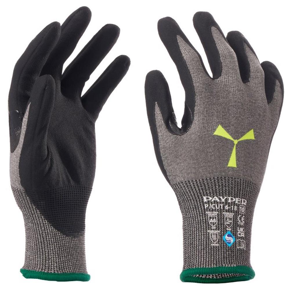 guanti antitaglio payper p-cut 6-18 grigio/nero 6