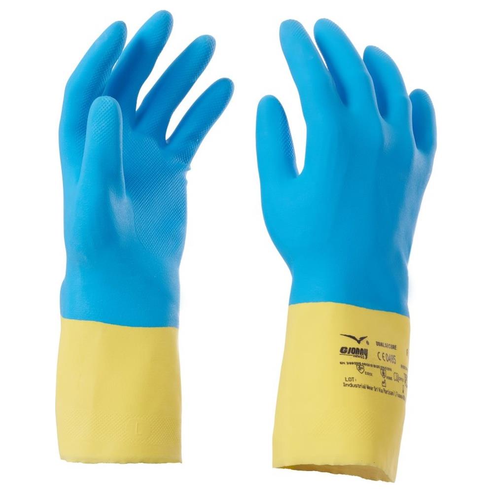 guanti palmo lattice payper dualsecure blu/giallo 7