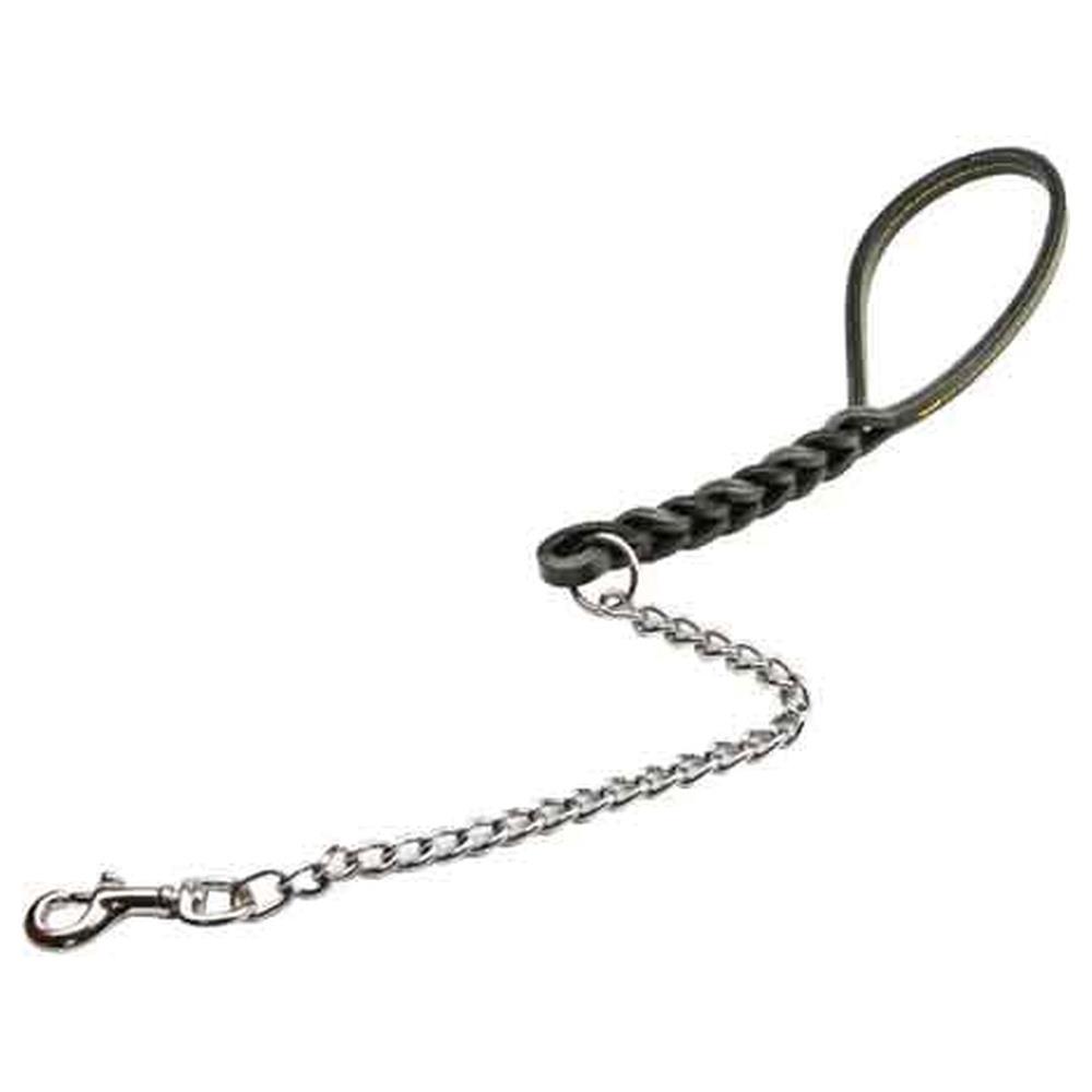 guinzaglio per cani doppia treccia con catena 600 mm