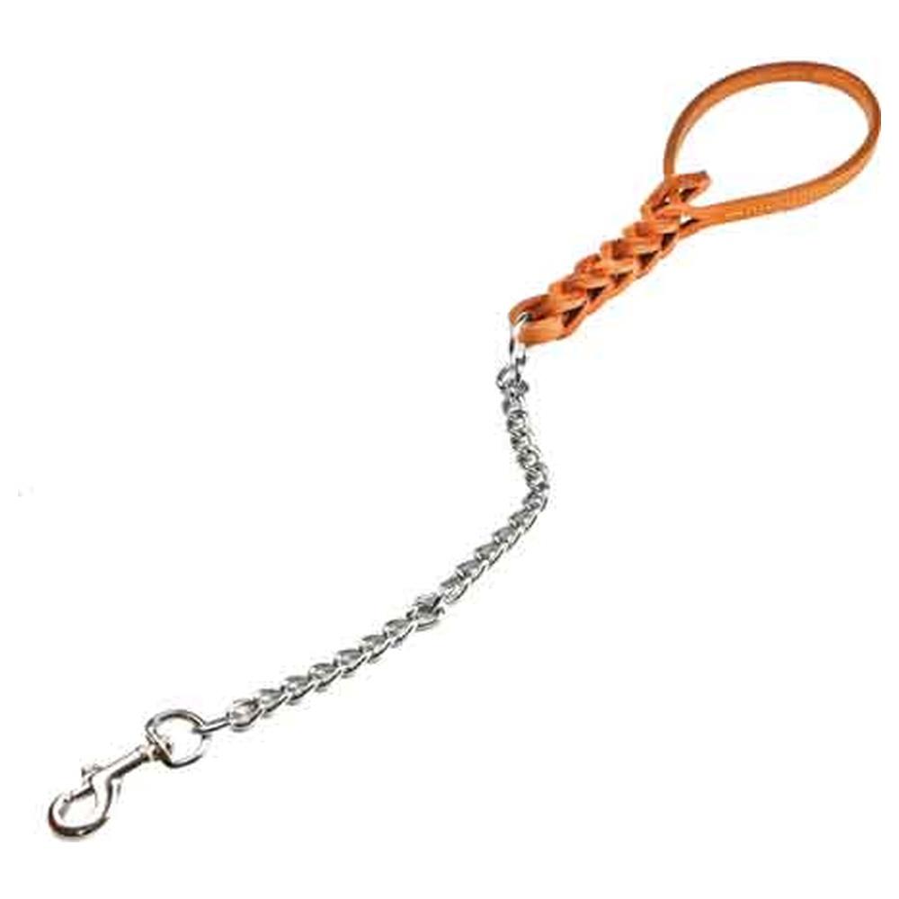 guinzaglio per cani tripla treccia con catena 600 mm