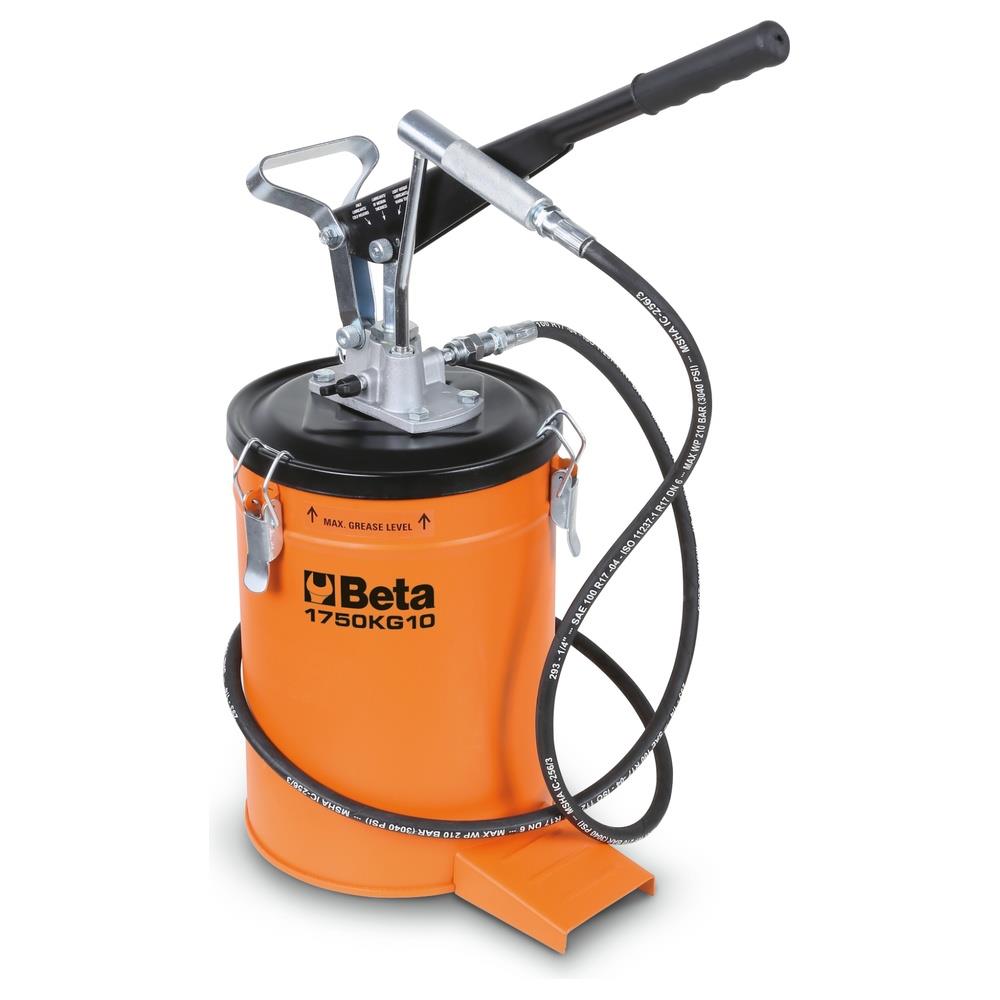ingrassatore a leva da 10 kg con tubo ad alta pressione da 2 m beta 1750kg10