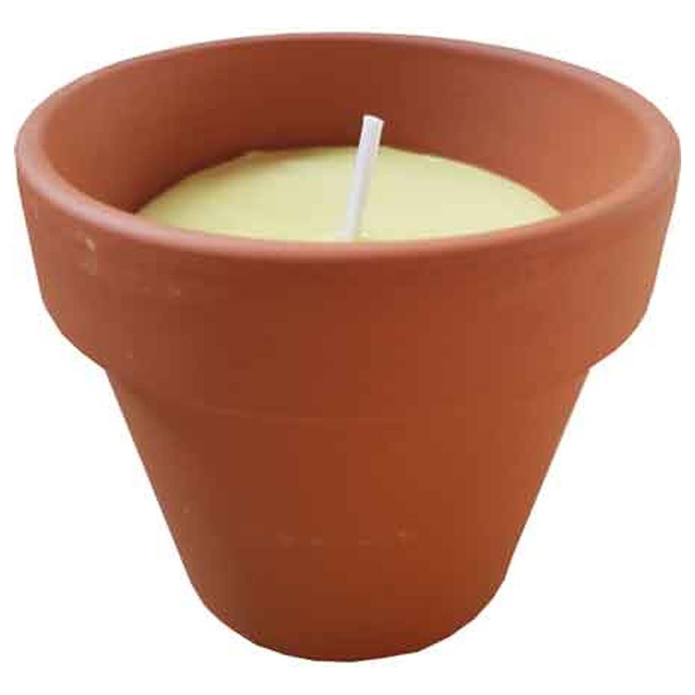 kit candele alla citronella in terracotta ø 6x6h cm - confezione 6 pezzi