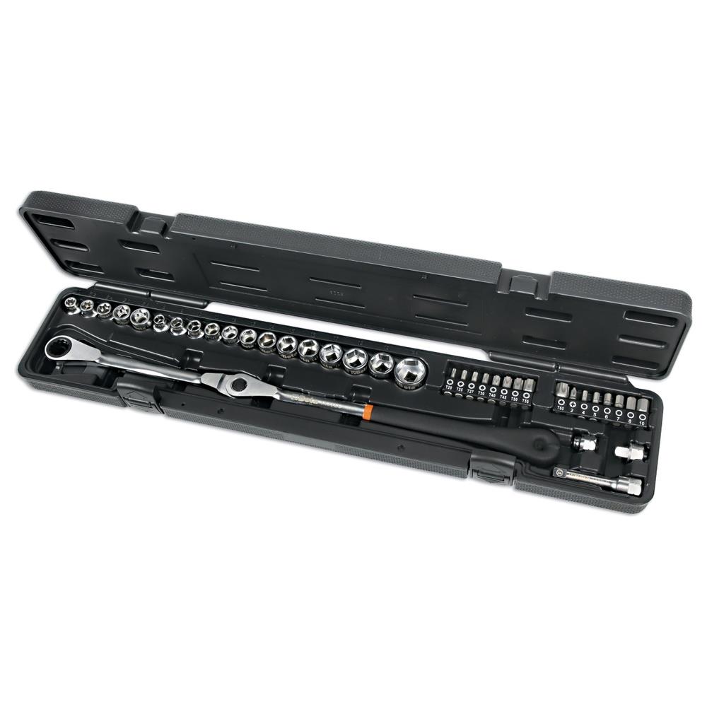 kit chiave a cricchetto orientabile con bussole ribassate per tendicinghia beta 1477/c38