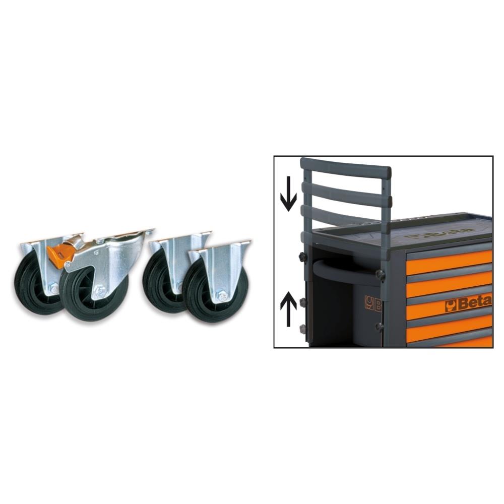 kit con quattro ruote e maniglione per rsc23t beta c23st