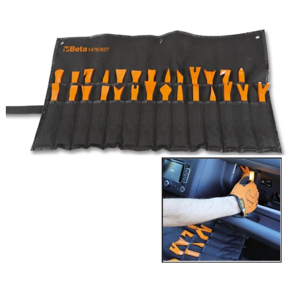 kit di 27 attrezzi in nylon per pioli e interventi su plastiche e guarnizioni beta 1479/b27