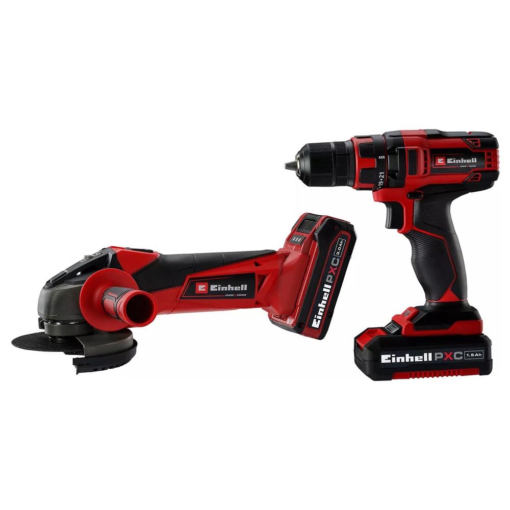 kit einhell smerigliatrice e trapano a batteria tc-tk 18 li ki