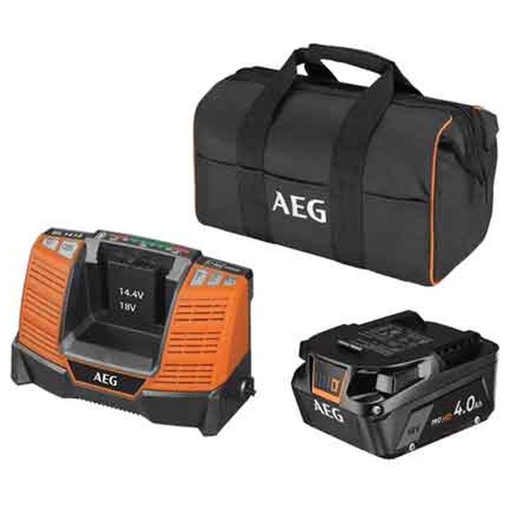 kit energy battieria e caricabatteria set l1840shd aeg 18v 4.0ah