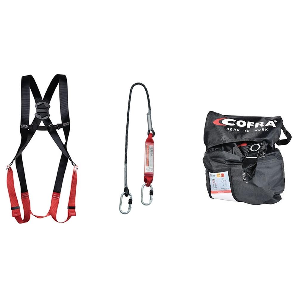 kit imbracatura con cordino ed assorbitore cofra standerton a090-1128