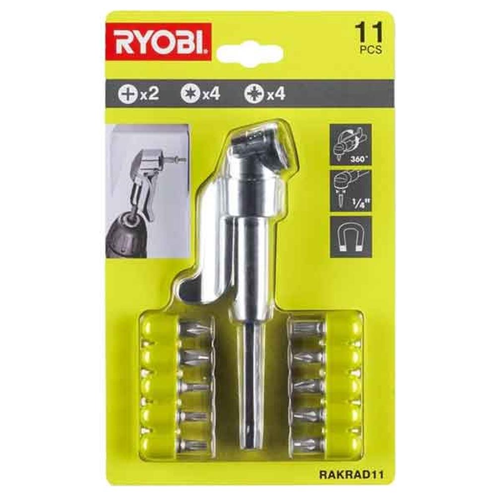 kit snodo angolare per avvitatori rakrad11 ryobi con 10 inserti