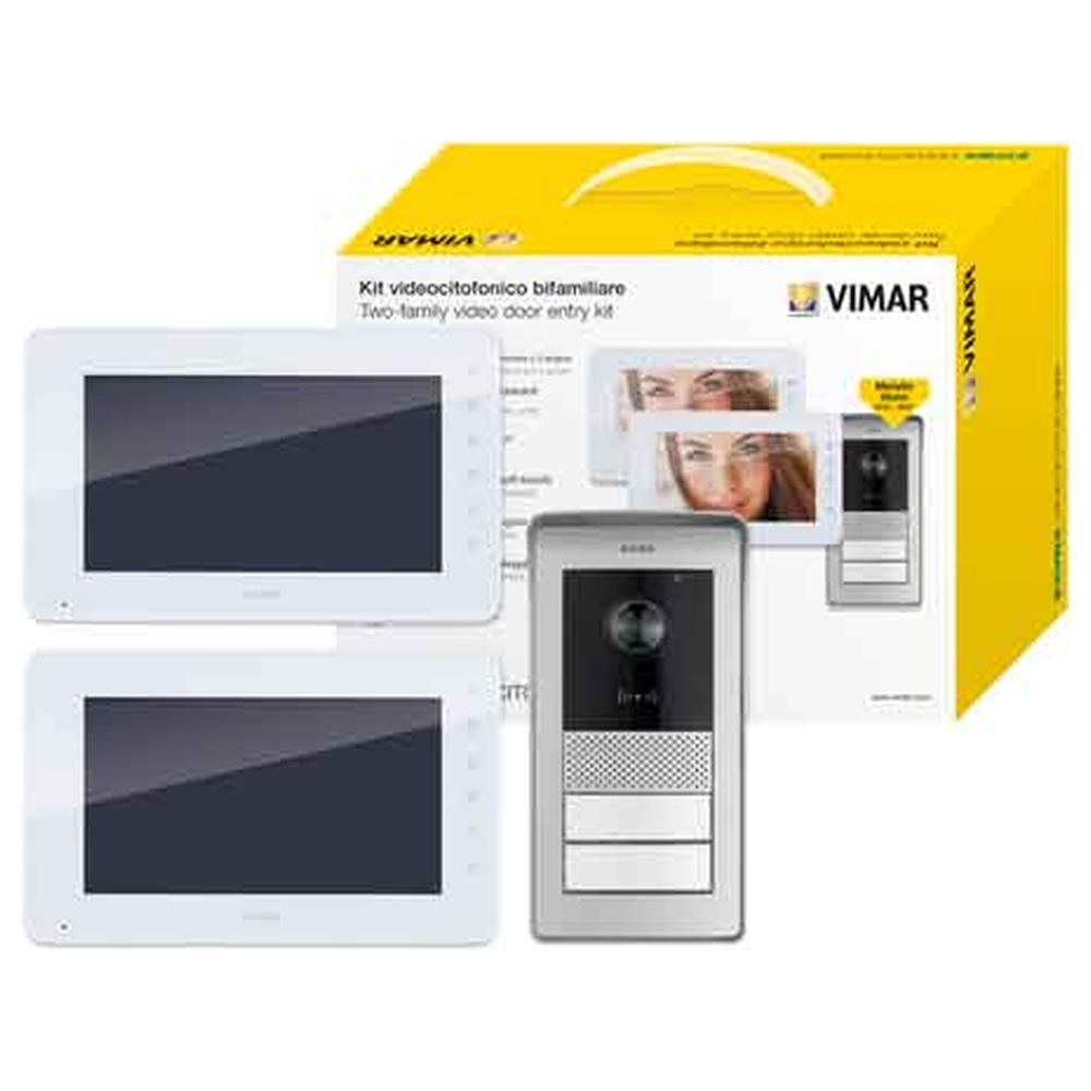 kit videocitofono bifamiliare 'k42911' vimar due schermi 7"