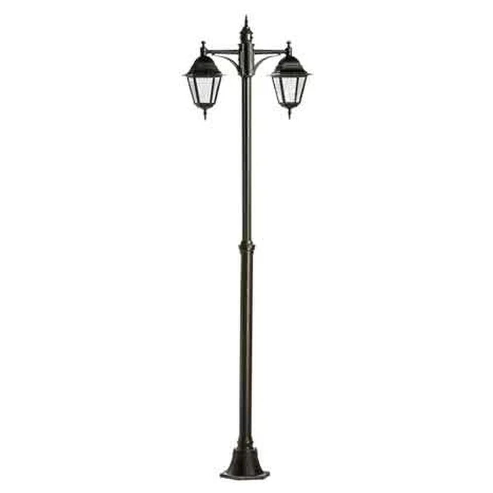 lampione '4 facce' 2 lanterne colore nero cm.190