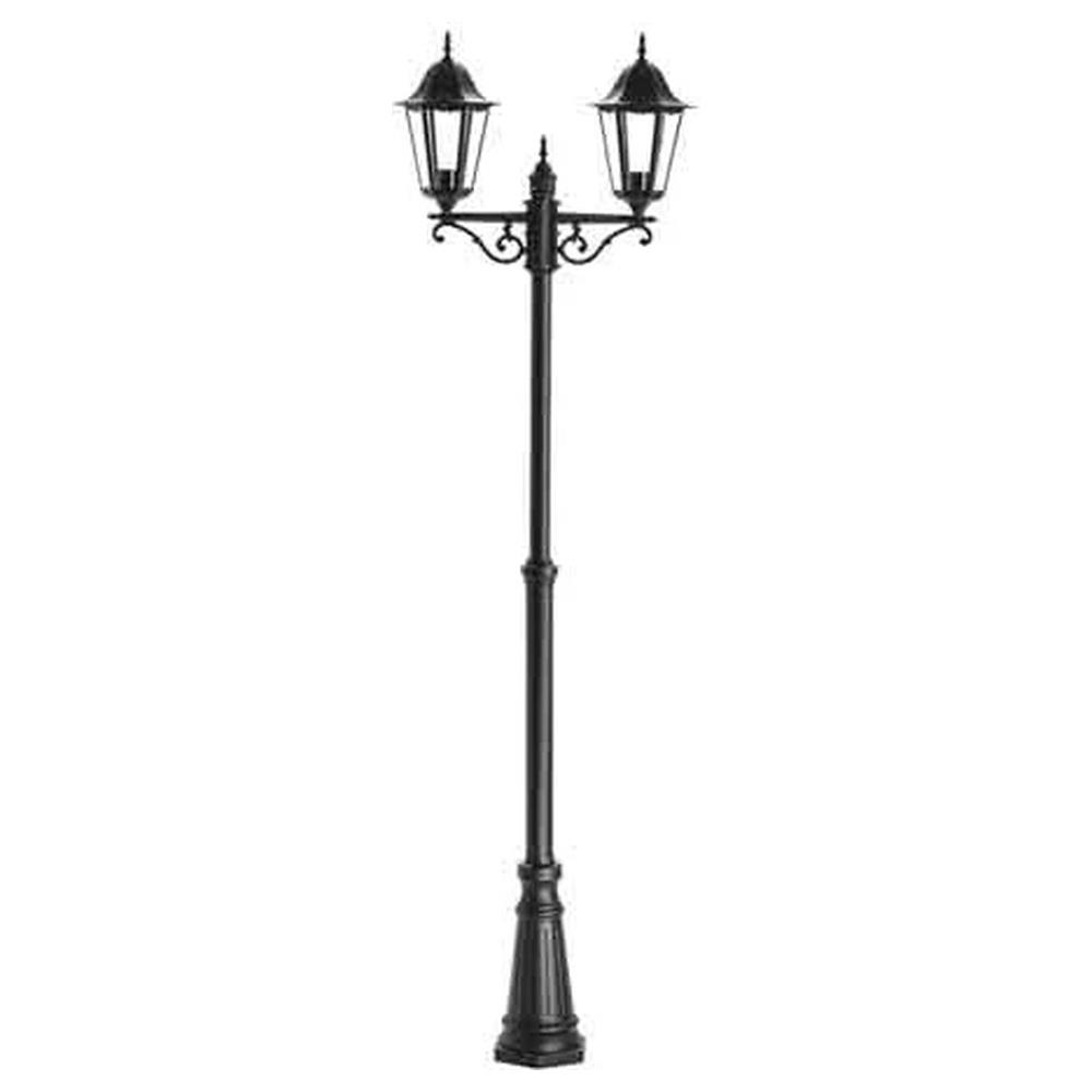 lampione '6 facce' con due lanterne  colore nero cm.190