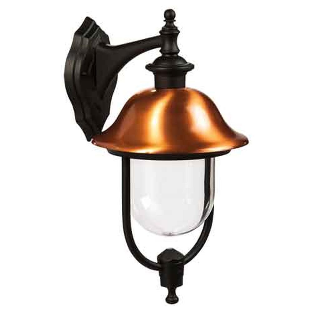 lanterna da parete 'calliope down' colore nero/rame