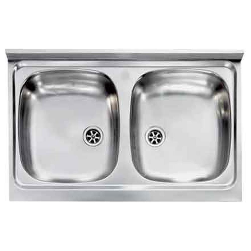 lavello inox due vasche 80x50 cm