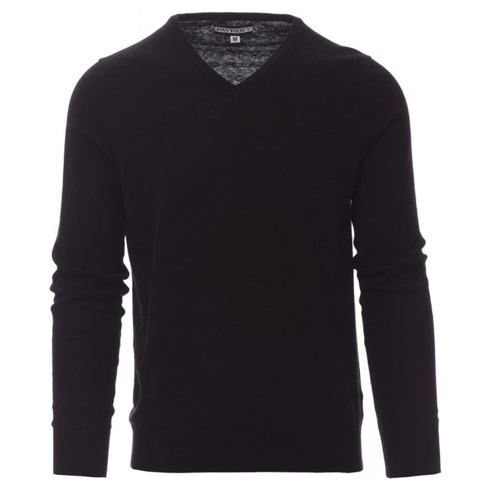 maglione con collo a v payper business nero s
