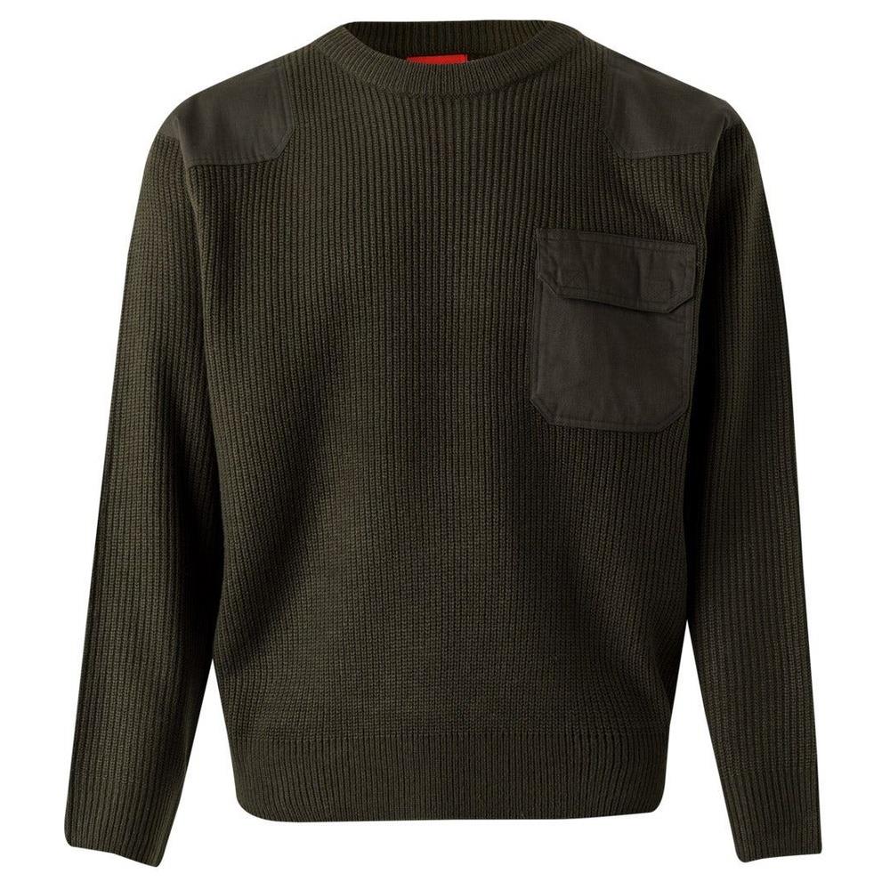 maglione velilla girocollo a maglia spessa cod 100 verde militare s