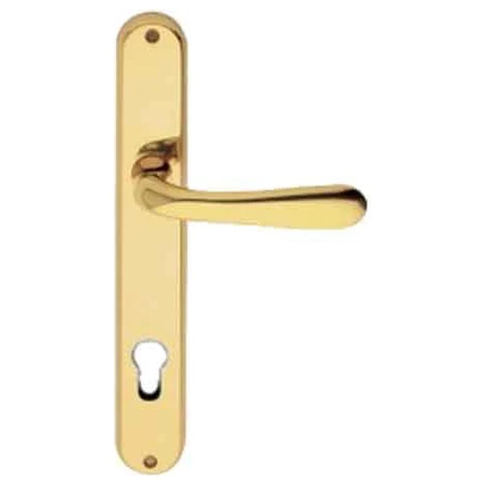 maniglia 'amalfi' con placca foro yale oro lucido - interasse 90 mm