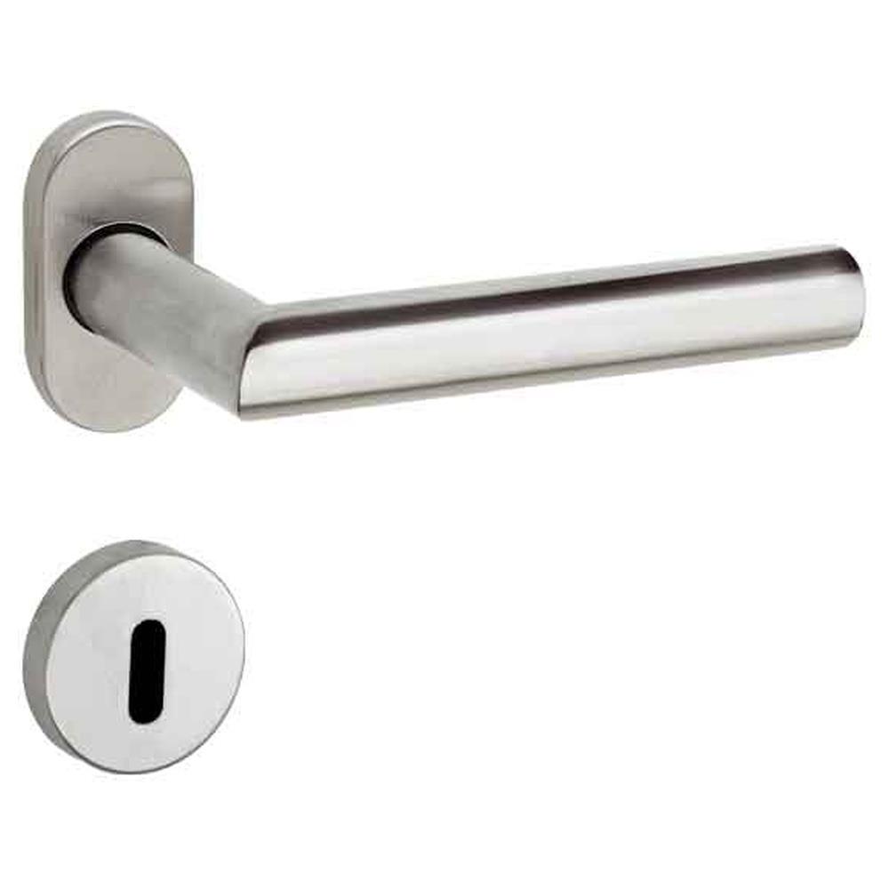 maniglia inox 'olanda' con rosetta e bocchetta colore inox satinato