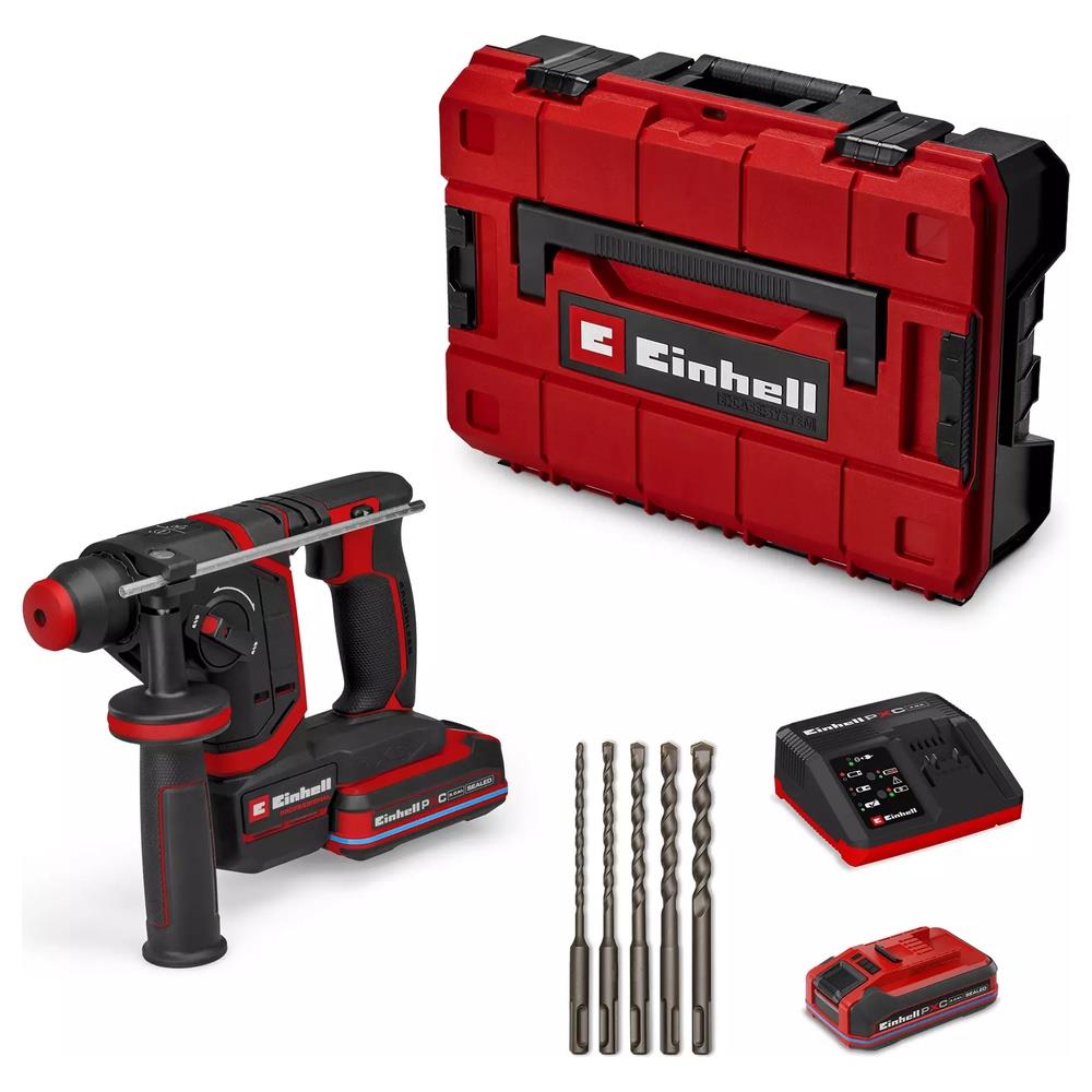 martello einhell tassellatore a batteria tp-hd 18/17-c li bl + 5 (1