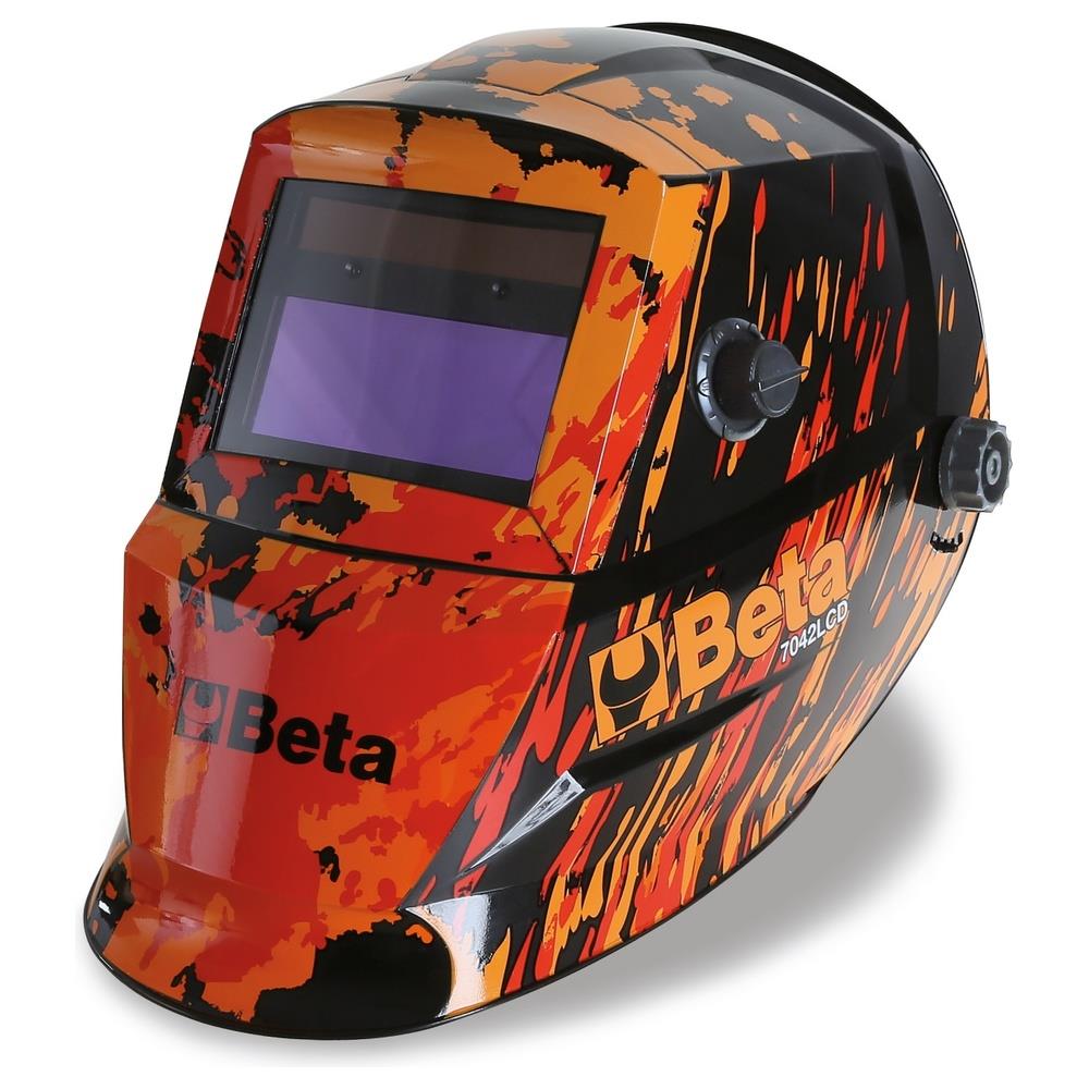 maschera lcd ad oscuramento automatico per saldatura ad elettrodo; mig/mag; tig e plasma betawelding 7042lcd
