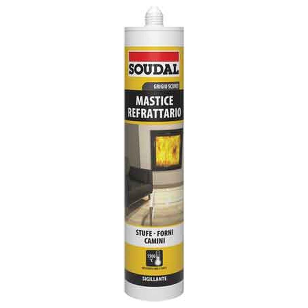 mastice refrattario soudal 290 ml - grigio scuro