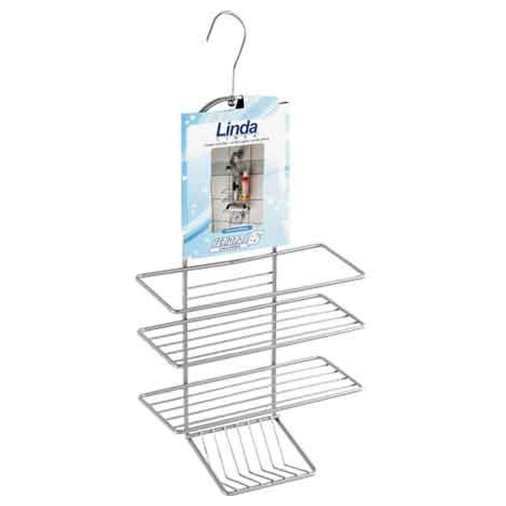 mensola doccia rettangolare 2+1 ripiani appendibile 26x11x43/53h cm