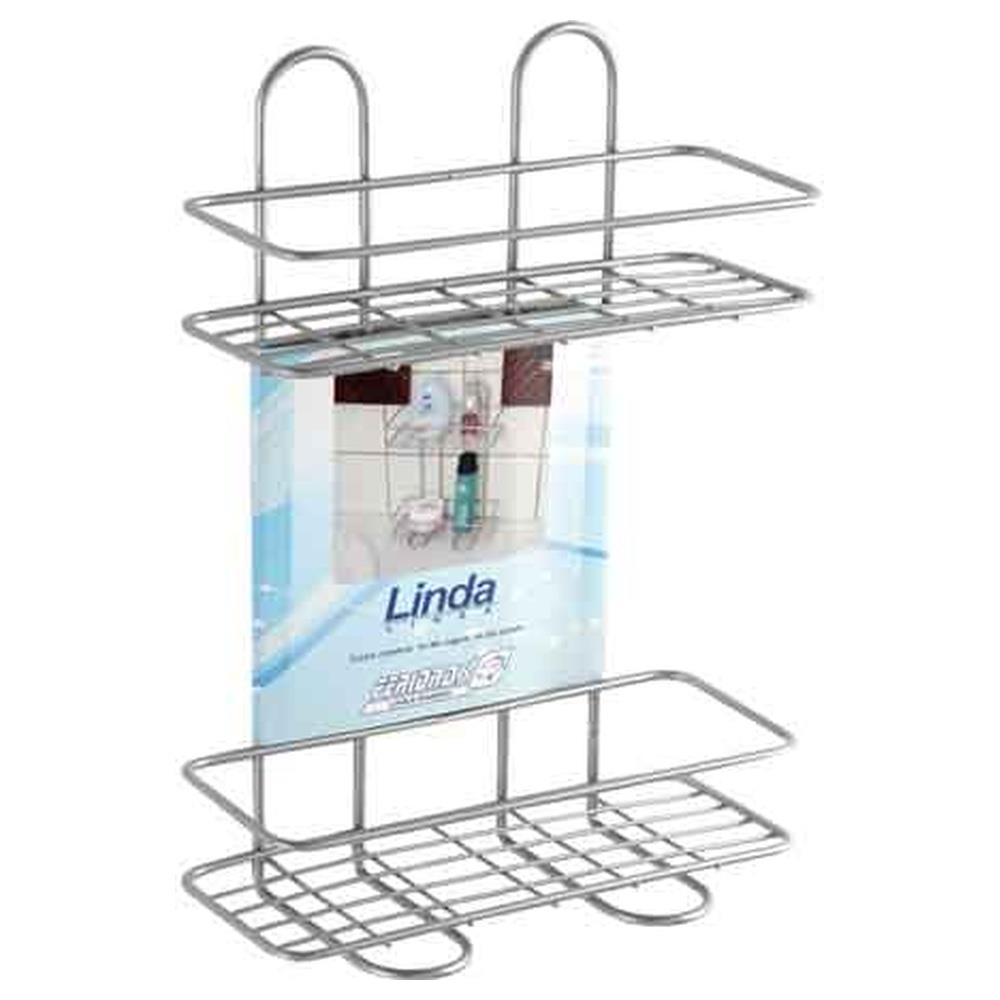 mensola doccia rettangolare 2 ripiani 26x11x35h cm