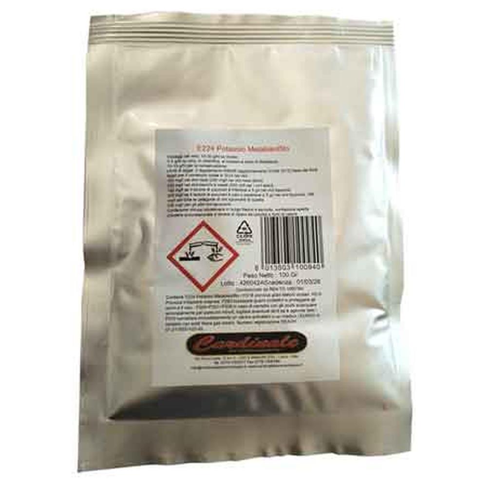 metabisolfito di potassio per mosti e vini 100 gr