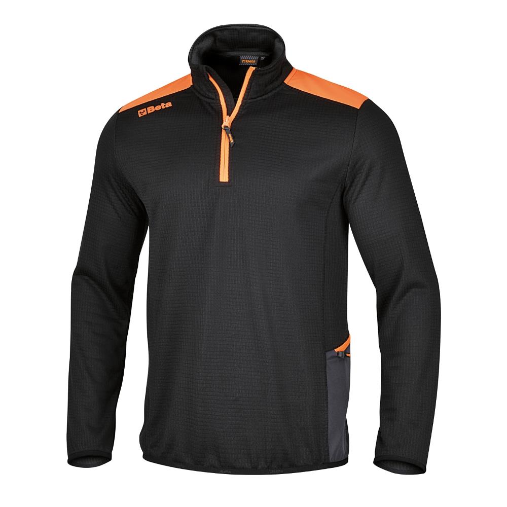micropile gird fleece con zip corta, nero beta 7563n xs