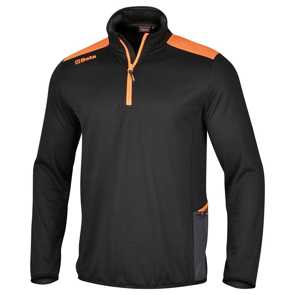 micropile gird fleece con zip corta, nero beta 7563n