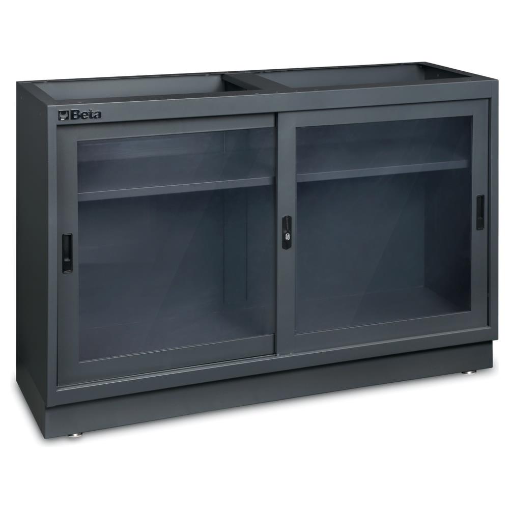 modulo fisso da 1.360 mm con 2 ante trasparenti per arredo officina c45pro 2.0 betac45pro c45pro 2.0 mat
