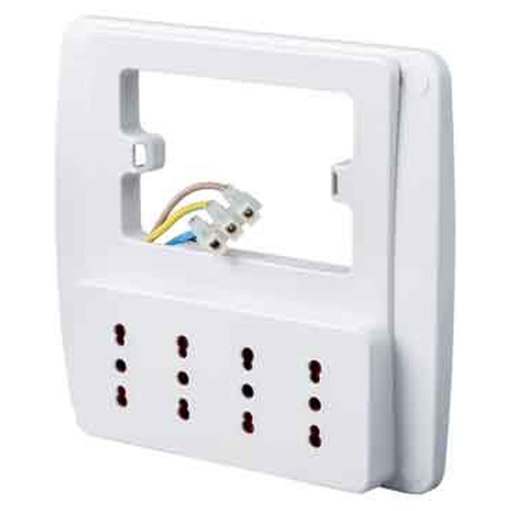 multipresa da parete emilia smart rosi 4 prese 2p+t 10/16a - colore bianco