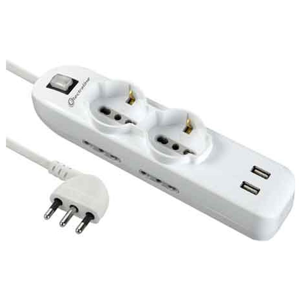 multipresa polivalente con usb 2+4 posti + 2 usb