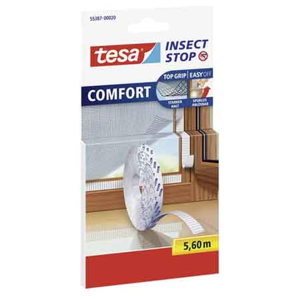 nastro adesivo per zanzariere attacca & stacca tesa 5,60 mt - colore bianco