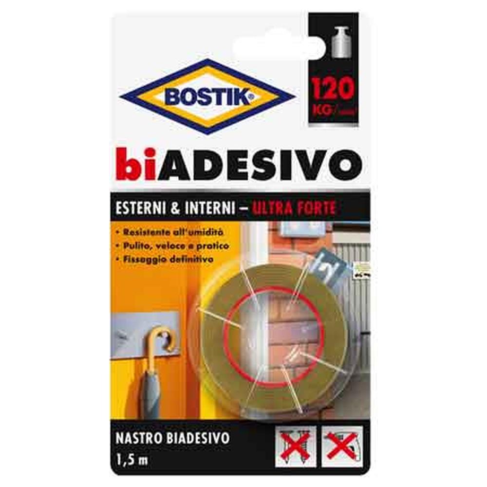 nastro biadesivo 'interni & esterni' bostik mm 19x1,5mt