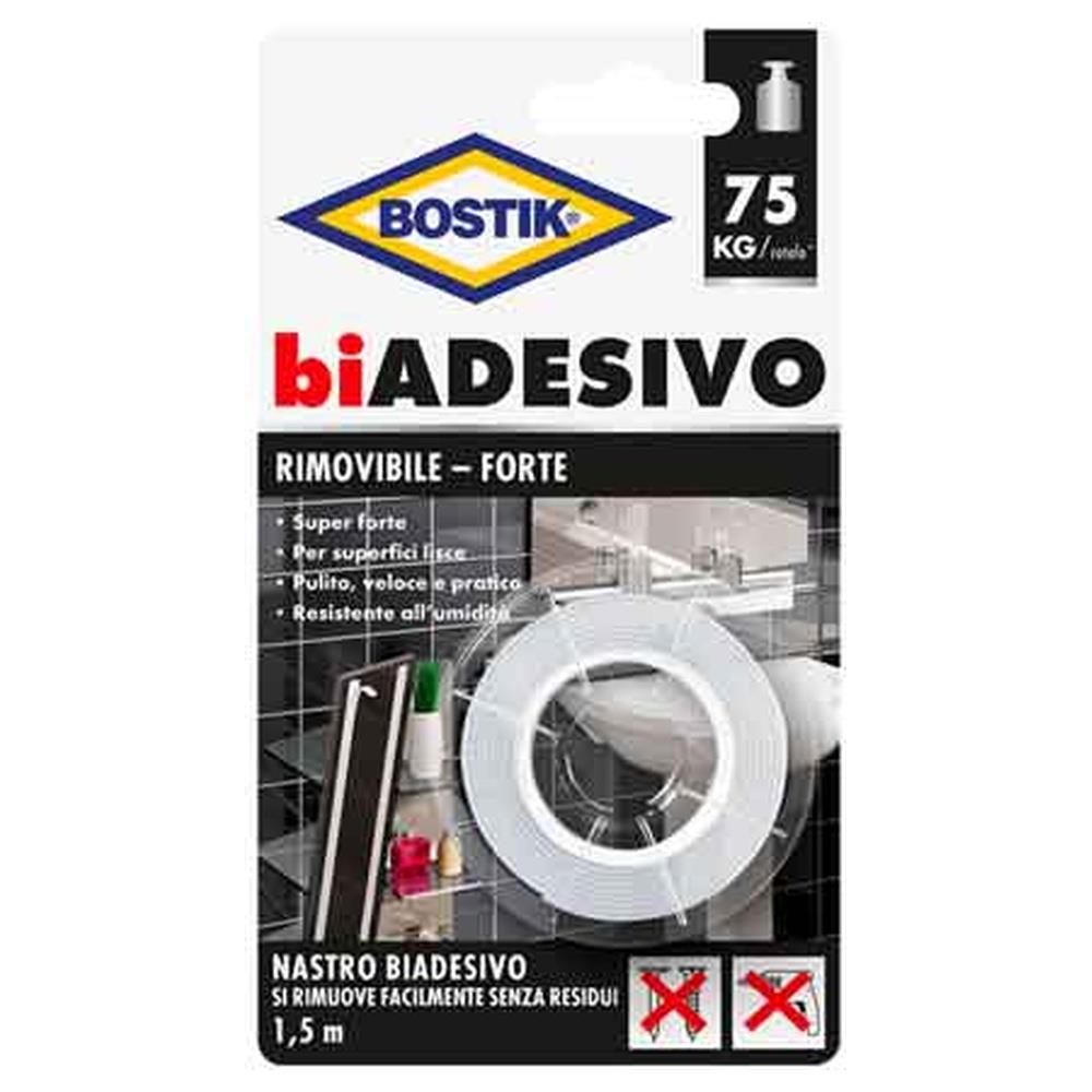 nastro biadesivo 'rimovibile-forte' bostik mm 19x1,5mt