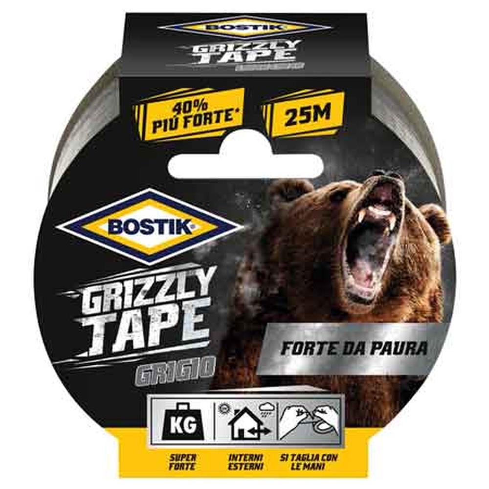 nastro telato 'grizzly tape' bostik mm 50x25 mt - colore grigio