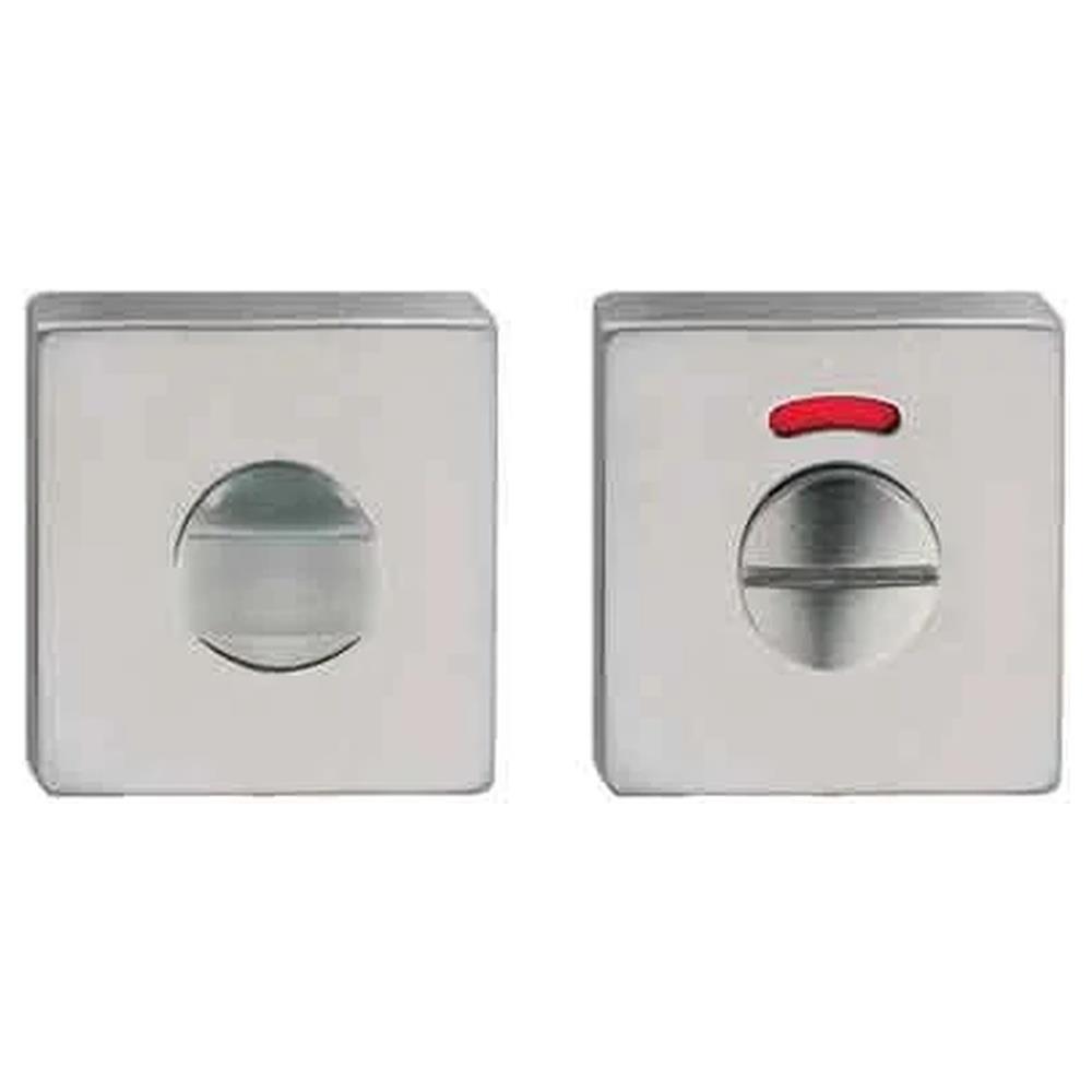 nottolino wc e segnalatore 'quadro' 50x50 mm - colore inox satinato